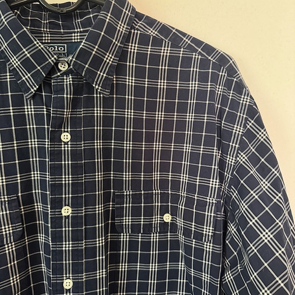 Vintage Polo Ralph Lauren Men's Plaid Cotton Shirt - Picture 3 of 6